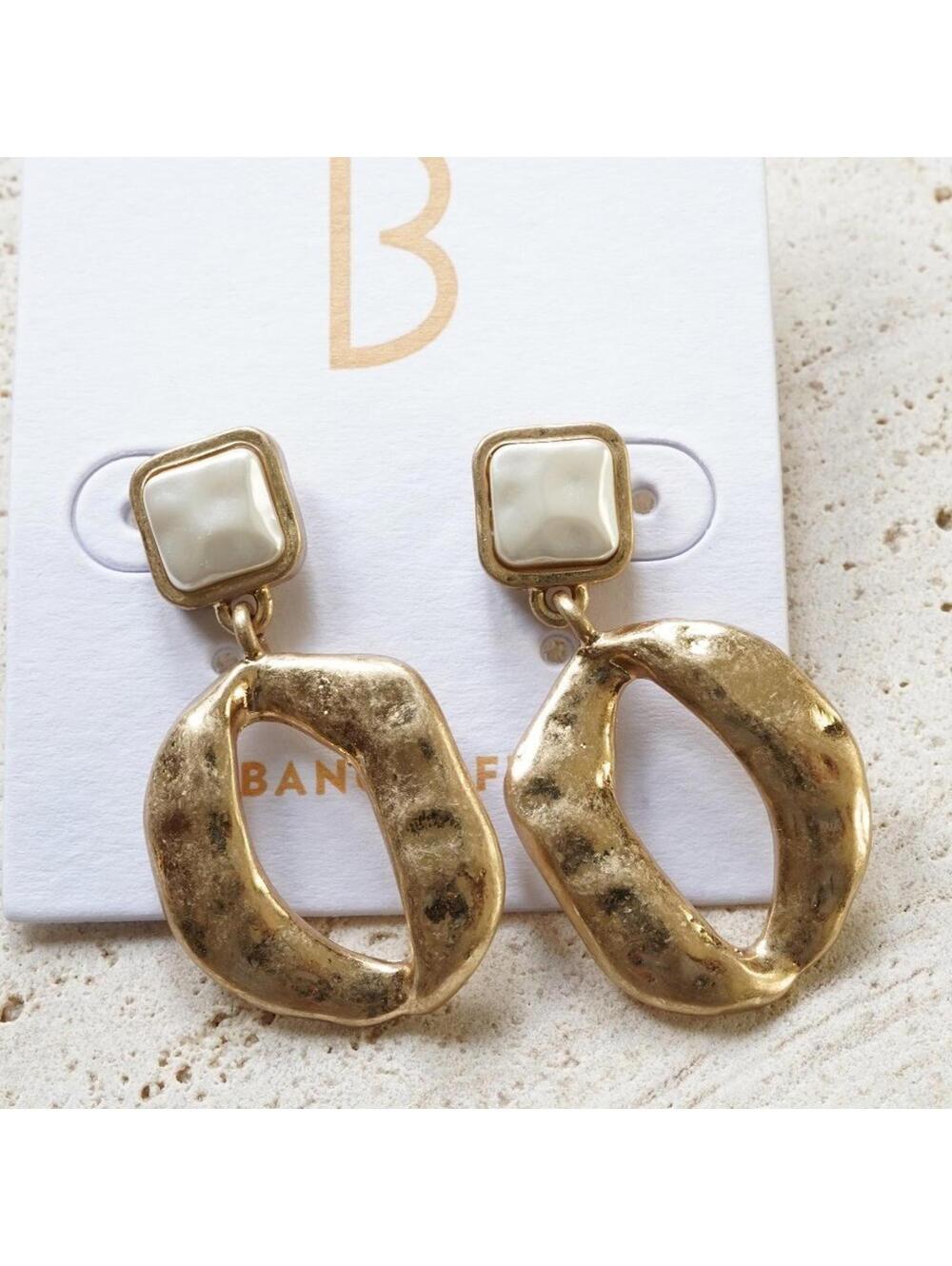Bancroft Hammered Hoop Drop Earrings